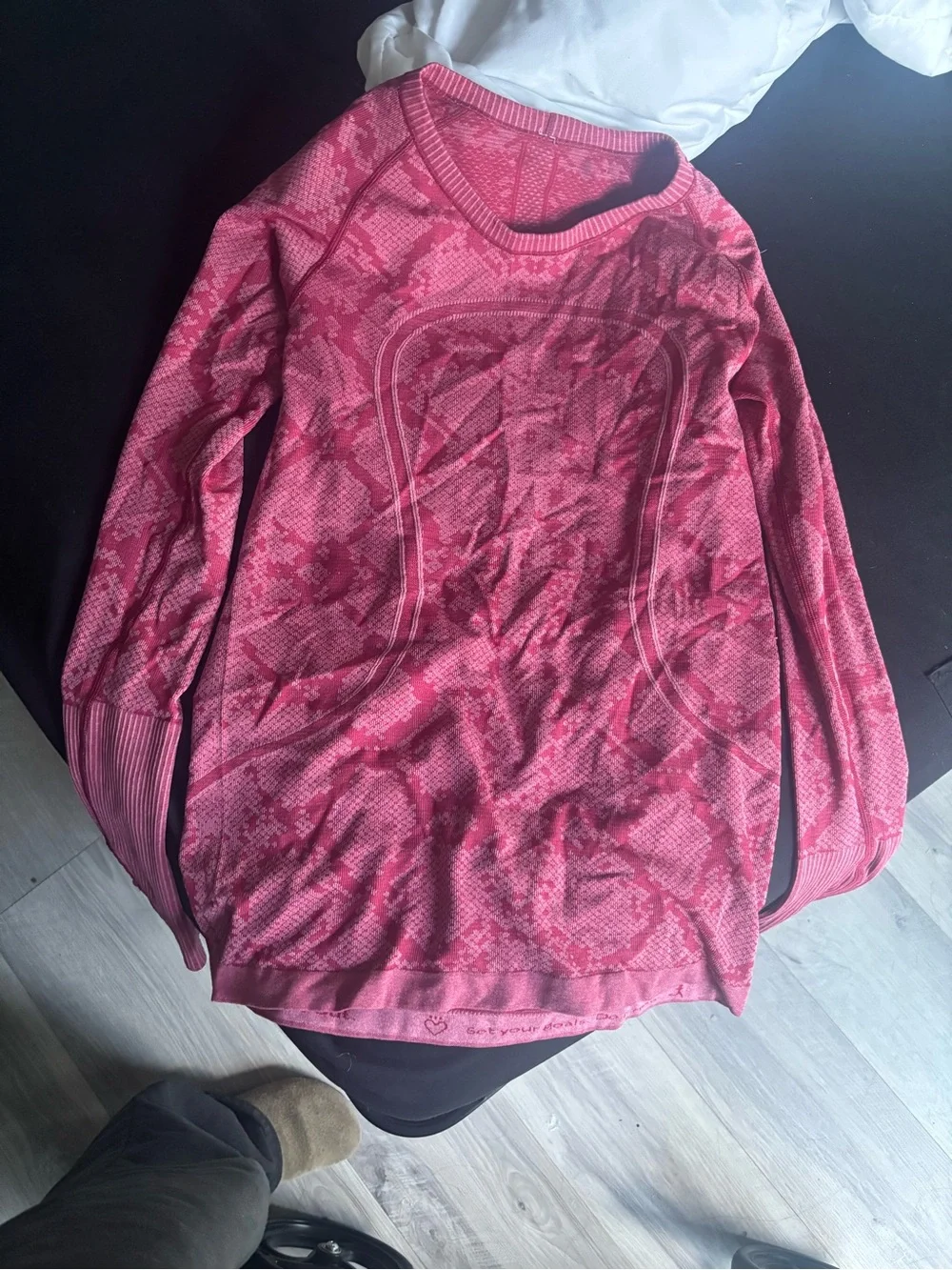lululemon athletica Pink Patterned Long Sleeve Crew